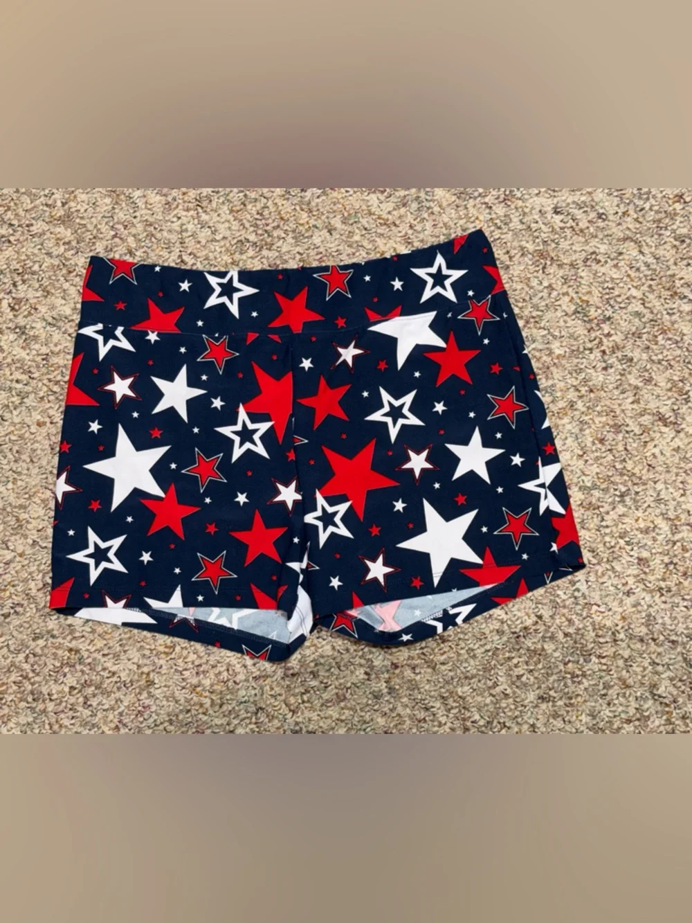 Women's size XL 15-17 4th of July athletic shorts- summer‎ stars beach running
